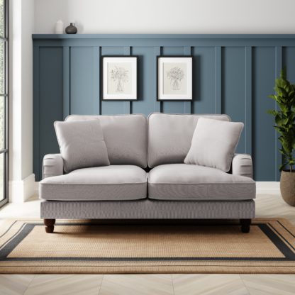 c10f5b9e37eb894b6feb7b06efa70cd823d426418ebb62c1d07247fbc10deb0b.jpg An Image of Beatrice Flatweave Grey 2 Seater Sofa Flatweave Grey