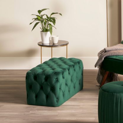 c1de6bd80ca32aa95003ea51deac232b40c2a7a784d4066a2771cf215499328c.jpg An Image of Seraphina Velvet Buttoned Ottoman Dove (Grey)