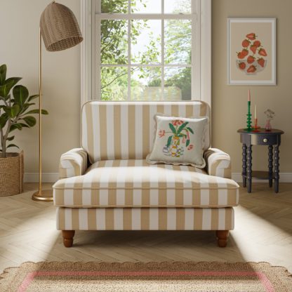cb7e0c0e0327adc8dd26103957bdb8cbdb66887df3632c656e3b4c7cc0801a0b.jpg An Image of Beatrice Woven Stripe Snuggle Chair Woven Stripe Natural