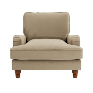 An Image of Beatrice Matte Velvet Armchair Brown