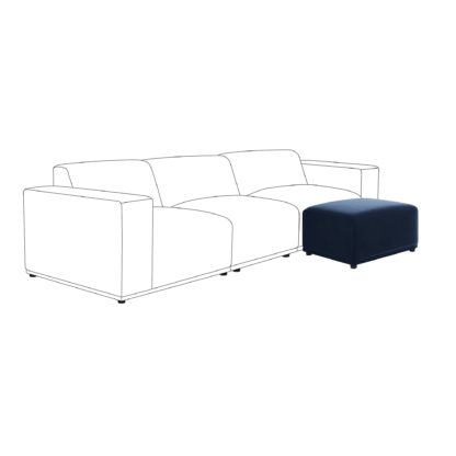 dd4dbd86abc558baef56167e684d68c0e0f4ac7b8e0153f20cfc43e720944d03.jpg An Image of Modular Cruz Velvet Footstool Velvet Luxe Navy