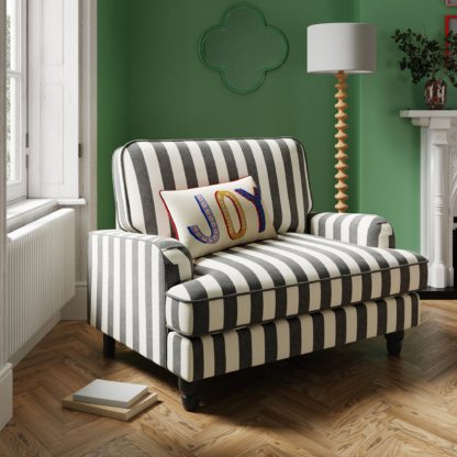f7c252e033ab8628ad3b65a908abf1bba06ca17e662c33a746fce66b088238d9.jpg An Image of Beatrice Woven Stripe Snuggle Chair Woven Stripe Natural