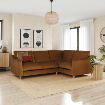 139400c5f810f35f6e30cb93ebde2ceb00ccac9ca2adb2f48ce825671bbfdb0b.jpg An Image of Hattie Matte Plush Velvet Corner Sofa Matte Plush Velvet Sage