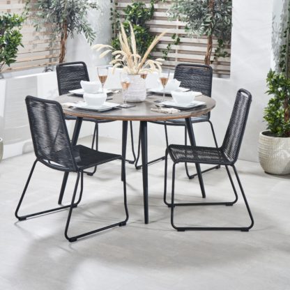 17191c885edaff59a9d01f7138d4cd2653fb91f0f37ae02fa45d5dfb5c34a3b2.jpg An Image of Pang 4 Seater Garden Dining Set Wasabi
