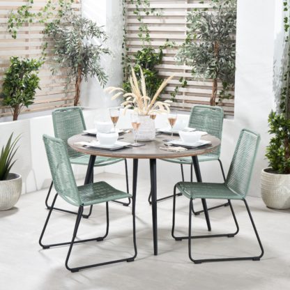 22eda5ec6d27a244463a927ebb948749b15c6898d9645ac8ca380562c367ff15.jpg An Image of Pang 4 Seater Garden Dining Set Wasabi