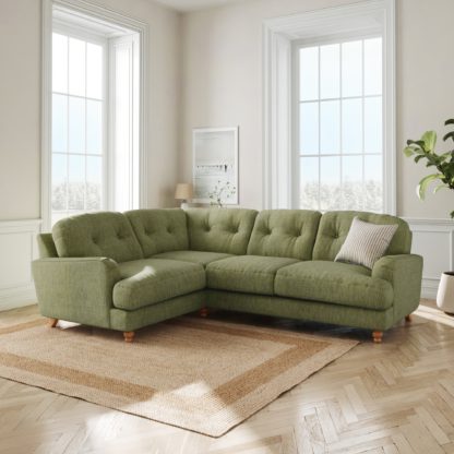 35ce5c1583f19f40be7e799b698c250a4eb2728cf7965e4033ea4231d1b856c6.jpg An Image of Martha Slub Faux Linen Full Corner Sofa Slub Faux Linen Denim