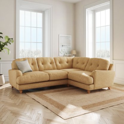 3621723cecfc700b741239b215aad9f122eabc5b085ebf8c5979fe94a776c877.jpg An Image of Martha Slub Faux Linen Full Corner Sofa Slub Faux Linen Denim