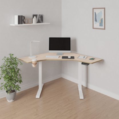 47eef9e4564bef199777a828a35cfd8fbe08b6d6b3a1d2dc5f41092d53a378ac.jpg An Image of Gino Corner Height Adjustable Desk White