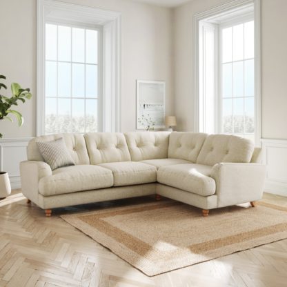 4cf8b3b4465c1bae7faefc9b91dca28f882b0f926a0dc837bdf1e3c65f3fa350.jpg An Image of Martha Slub Faux Linen Full Corner Sofa Slub Faux Linen Denim