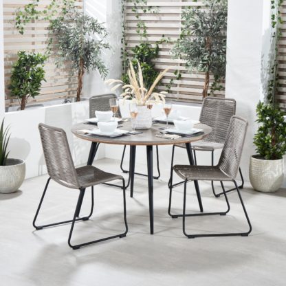 6203cd606f9dddb938ec74c0db7ddf1c868ed80245539e34eefe3130ff35567a.jpg An Image of Pang 4 Seater Garden Dining Set Wasabi