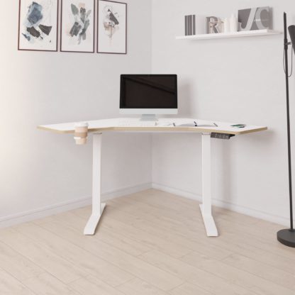 689b316cb2f5ffa6c7c6c8716eee1fcc1ed58f24f84aea8f8e91790682184c42.jpg An Image of Gino Corner Height Adjustable Desk White