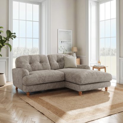 6e78c803ec971572bc061490bf2328f886d8f0eab979c271b9da19cd2c71ea0c.jpg An Image of Martha Chunky Chenille Corner Chaise Sofa Chunky Chenille Mushroom