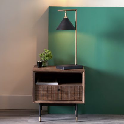 77b0d41580796abe87ff14ebc55f5d1899def879e647c3545bc0f4f867aa2498.jpg An Image of Zeta Matt Black and Antique Brass Table Lamp Black