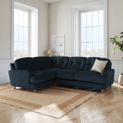 7b988fced5419a142ac0524519ce34bc23bbdf07977e27b73a03adf32b0911f6.jpg An Image of Martha Matte Plush Velvet Full Corner Sofa Matte Plush Velvet Navy