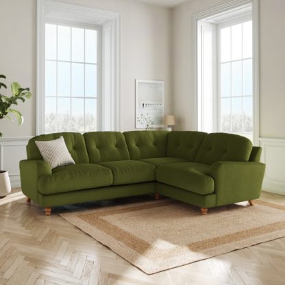 8d252ceb6ff4ebbe8b9ee0bcb5c2c1c9622c58fa1a346abbd4bf6ed33eb9623b.jpg An Image of Martha Matte Plush Velvet Full Corner Sofa Matte Plush Velvet Navy