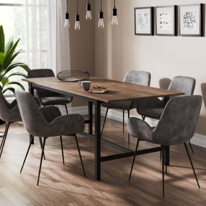 90e56a28bce411f62ef6fbf01a4abb05fc4ba04efeefa948be4859c228f182d8.jpg An Image of Fulton 6 Seater Rectangular Extendable Dining Table Fulton Black Oak