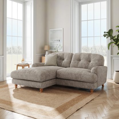 9e764ead6ba7e9fabf036619ef391bbf9eb868a5102942dfce83a49a2ae87f8a.jpg An Image of Martha Chunky Chenille Corner Chaise Sofa Chunky Chenille Mushroom