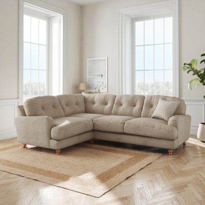 a844283f2b71985f5f8fd1b2586d5acdfe42be3a3a1d9d1416d606e8618afefe.jpg An Image of Martha Slub Faux Linen Full Corner Sofa Slub Faux Linen Denim