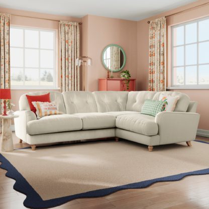 a9e3a2498be423d54a0fc98d9c201d3dab04d2b2aa1247a69b500673fe737085.jpg An Image of Martha Vintage Velvet Full Corner Sofa Vintage Velvet Apricot