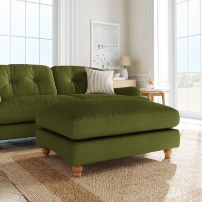 bbe99cd2c012fb4178c38073cc281717fd680691ae16863683a70e0f5de1b374.jpg An Image of Martha Matte Plush Velvet Footstool Matte Plush Velvet Bright Coral