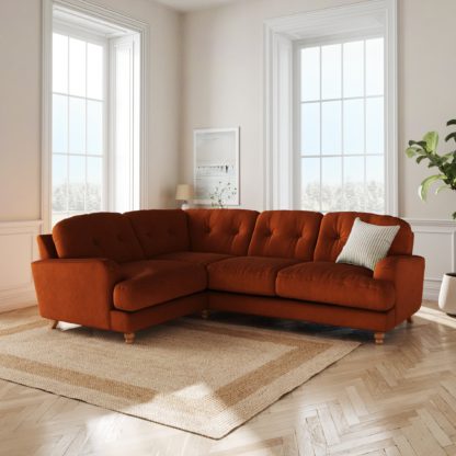 d8c29925b2cf694b0e6fbec5be20a4c40864ce57fcb2f34600e4f08faf33df75.jpg An Image of Martha Matte Plush Velvet Full Corner Sofa Matte Plush Velvet Navy