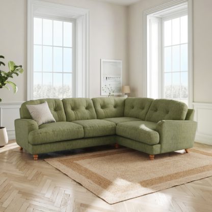 fa608796e70f964ea3270fe5049f6bbeebb8fa00c31485b70eaef1146e271377.jpg An Image of Martha Slub Faux Linen Full Corner Sofa Slub Faux Linen Denim