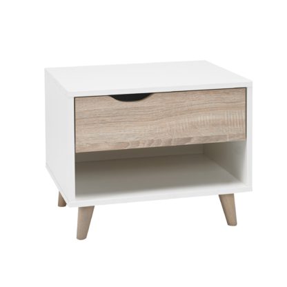 0f7e0731aa3f30ed9048ced8fb0f5b613262440d49a2d452ba3c6eb12fc60c5e.jpg An Image of Stockholm 1 Drawer Bedside Cabinet White
