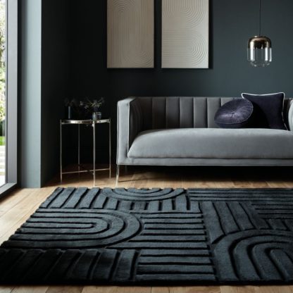 113786707ffb36b488c29ac834e222433e44fec02f0ad02ac2d82b2a73397700.jpg An Image of Supersoft Lush Geometric Fux Fur Arch Rug Mulberry
