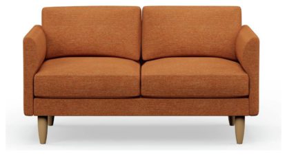 18493b6e021e4fb315e1f6d44817a647747d0e1d3ea36c2a5f81d748e4bfb90a.jpg An Image of Hutch Fabric Curve Arm 2 Seater Sofa - Rust