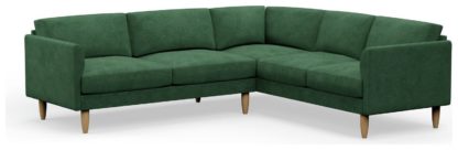 2daa5dfb9d8f5d6a859a6f50af81fac8a088b7a991f6cf86486959386d5b6360.jpg An Image of Hutch Velvet Curve Arm 6 Seater Corner Sofa - Ink Blue