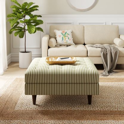 3721296de2234e2863915a99dea1fda71679a1cd0d11983b19bbb078ccad5764.jpg An Image of Zoe Square Storage Footstool, Pinstripe Natural (Grey)