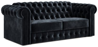 40d6e2cde400630d5f9aa737964a033cc842c115d417fbaac8b971bd990ffa13.jpg An Image of Jay-Be Chesterfield Velvet 3 Seater Sofa Bed - Dark Green