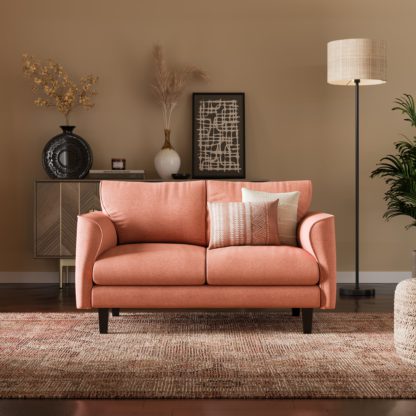 4167b05f1c93956059bd32b242fa743c8d2f8f12129a6a1094c10fc0e1195b94.jpg An Image of Darla Curved Faux Linen KD Sofa 2 Seater Honey