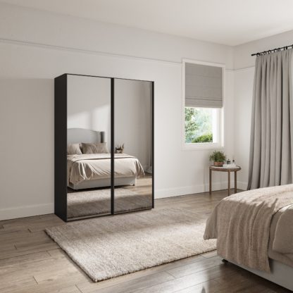 41d476652c463f39a1d3f8411ef09ee96935ad366cf90a6c6306fbc2f563c195.jpg An Image of Wiemann Altena Sliding Mirrored Wardrobe Pebble