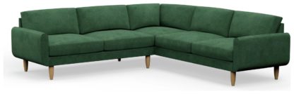4bd964fd696e9751df8e12f48a0ee04e1af97b2606b13715830754a1c768d01c.jpg An Image of Hutch Velvet Round Arm 7 Seater Corner Sofa - Sage Green