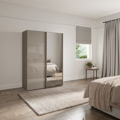 5546e79fb4b95c913d7348348444c14019b08b9f1954b26f528c3f5e8d604670.jpg An Image of Wiemann Altena Sliding Mirrored Wardrobe Pebble