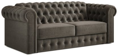 63ce0fb7aa29227602ac5297e7709b52d86c1298efb010da6532f326a8bc10ad.jpg An Image of Jay-Be Chesterfield Velvet 3 Seater Sofa Bed - Dark Green