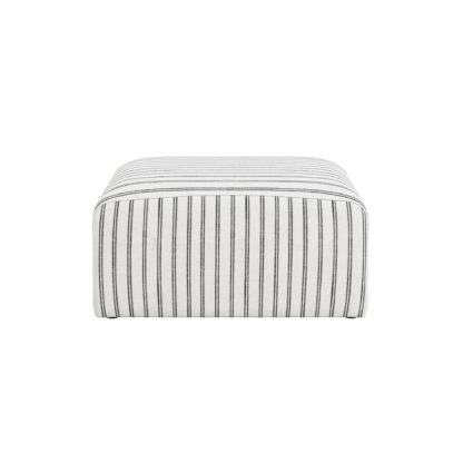 64877072b855e975134c4a5fb176148ba250d06579ecb4770a3a8b4548e2accf.jpg An Image of Ryder Chalk Stripe Pouffe White