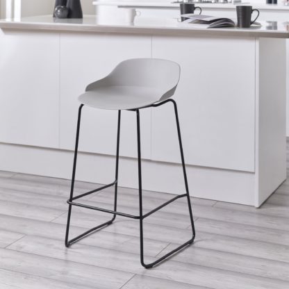 7813235bc1dd137d58624f33d53b50ece732abc51f5a725cac310107d577475f.jpg An Image of Rocco Set Of 2 Bar Stools, Metal Light Grey