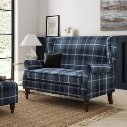 7c74a454e8a389480cda925961ae467ef3a62d03004209e494f564ad85a91858.jpg An Image of Oswald Small 2 Seater Sofa Navy Blue