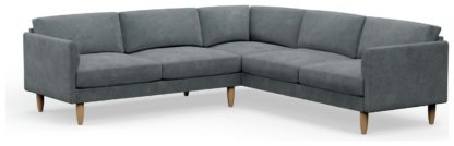 9b9d8c235c6cfc72fc5e43b0b5ad6ac68b7af1e9b2f90a2cfcbc629d43e6b811.jpg An Image of Hutch Velvet Curve Arm 7 Seater Corner Sofa - Sage Green