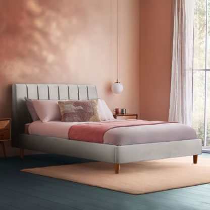 a8d4c90510646ab50df41927b1934dbf5bfe663b37084bf7a0719badd7906962.jpg An Image of Silentnight Octavia Bed Frame, Velvet Maritime Velvet