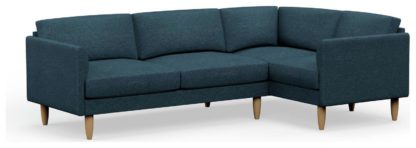 ba79d7e1900df352927315019cea168e4b26f6b3347915c372f469d9f4fc1682.jpg An Image of Hutch Slim Fabric Curve Arm 5 Seater Corner Sofa - Rust