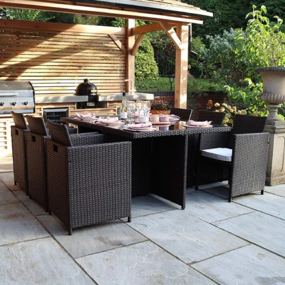 c28f46d9434949dbf7ef6617a5c609275d6869248b1c723d3e287a2bea036d57.jpg An Image of Nevada 6 Seater Cube Dining Set Grey
