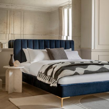 cae61829e6de6eba3201f18f766e22c51dbb5acaa373f7270b8a53c08a12e6a5.jpg An Image of Shelton Bed Frame Indigo (Blue)