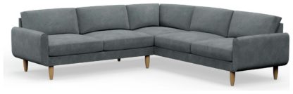 cb1cec011044dec9d8331f2097ec230843f13341c083991d3441f685e3620d21.jpg An Image of Hutch Velvet Round Arm 7 Seater Corner Sofa - Sage Green