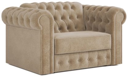f78e38f7f298360b63a0c21cc0268670542bb9f6fe04272b53316abebc89d694.jpg An Image of Jay-Be Chesterfield Fabric Cuddle Sofa Bed - Light Grey