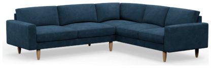 fc5e42ee0c7f87297fd9142258c27ea8f2b581991074eff51302af1a2b1aaba6.jpg An Image of Hutch Velvet Block Arm 6 Seater Corner Sofa - Sage Green