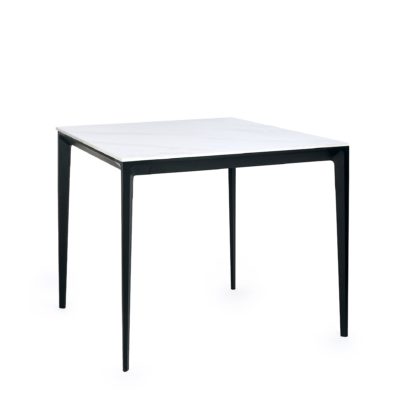 83e79a90987170dea06ba97c575efbe24d7509764d37c9b6f701da239094a42b.jpg An Image of Miami 4 Seater Square Dining Table, Stone Grey