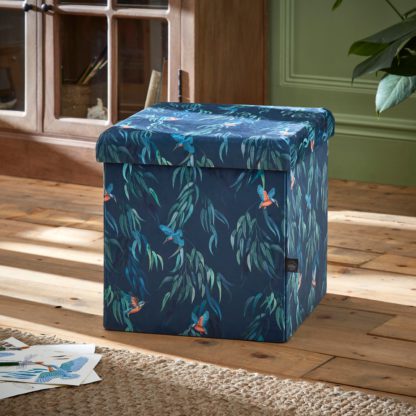 9056a9834f92926fafdd620ad6dfd5e8517c860df80320dcb0326b42528dd6ec.jpg An Image of Kingfisher Cube Ottoman Teal (Blue)
